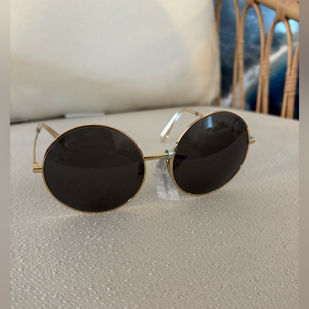 Celine Gold and Black Round Sunglasses